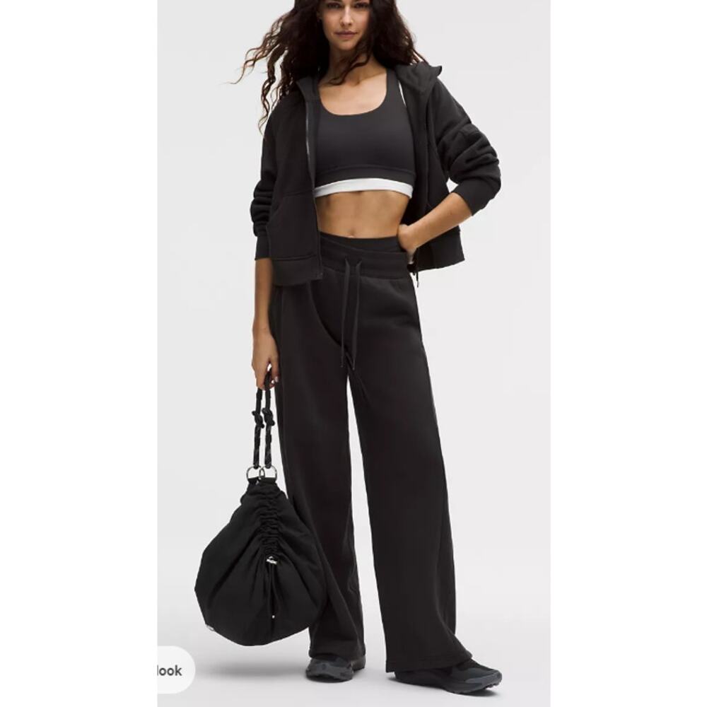 NWT Lululemon Scuba Mid-Rise Wide-Leg Pant Black XL Short